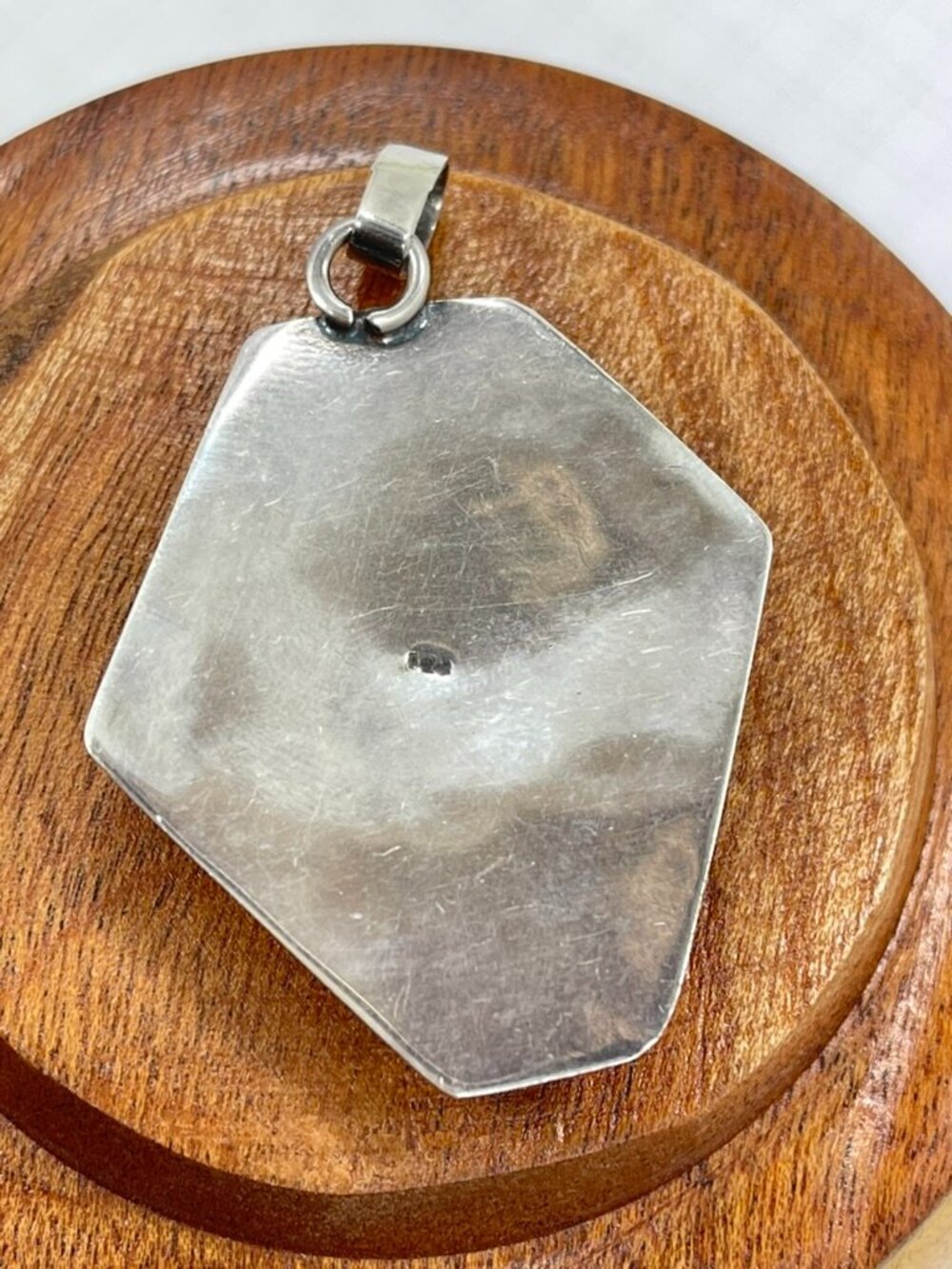 Sterling Silver 925 Dichroic Glass Pendant Y2K Statement Necklace - Picture 6 of 7